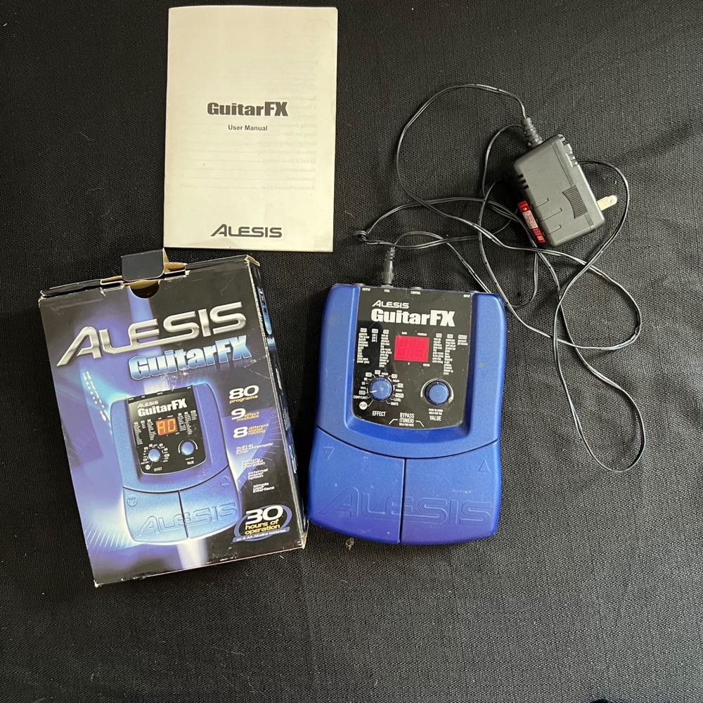 Alesis GuitarFX Multi-Effects Pedal Blue with Box Manual and Power Supply